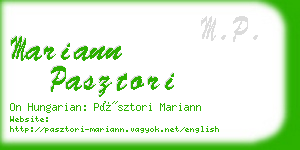 mariann pasztori business card